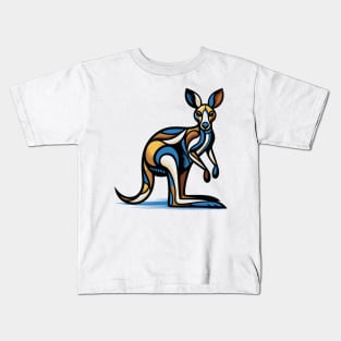 Pop art kangaroo illustration. cubism illustration of a kangaroo Kids T-Shirt